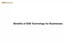 Benefits of B2B Technology for Businesses