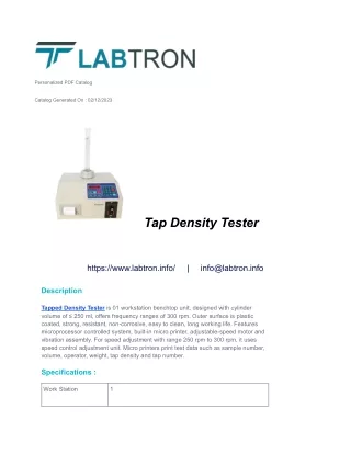 Tap Density Tester
