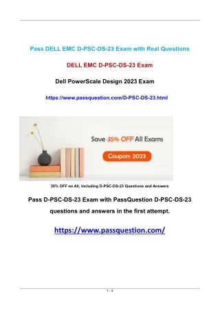 D-PSC-DS-23 Dell PowerScale Design 2023 Exam Questions