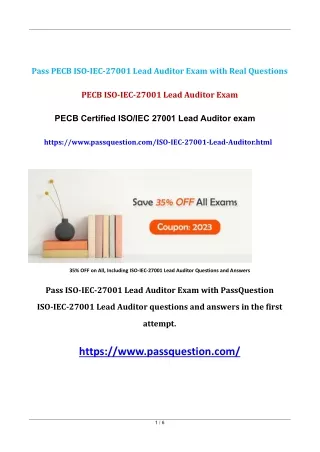 PECB Certified ISOIEC 27001 Lead Auditor exam Questions