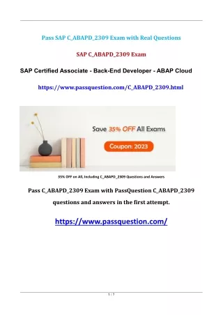 SAP Back-End Developer - ABAP Cloud C_ABAPD_2309 Questions