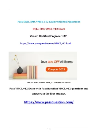 Veeam Certified Engineer v12 VMCE_v12 Exam Questions