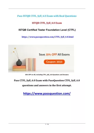 CTFL_Syll_4.0 ISTQB Certified Tester Foundation Level Exam Questions