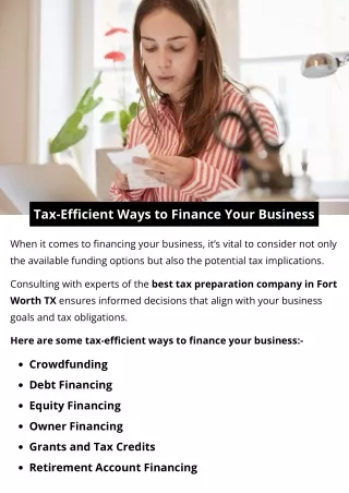 Tax-Efficient Ways to Finance Your Business