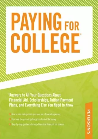 ✔Download⭐/PDF  Paying for College: *Answers to All YOur Questions About Financi