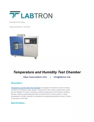 Temperature and Humidity Test Chamber