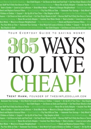 get [PDF] ✔Download⭐ 365 Ways to Live Cheap: Your Everyday Guide to Saving Money