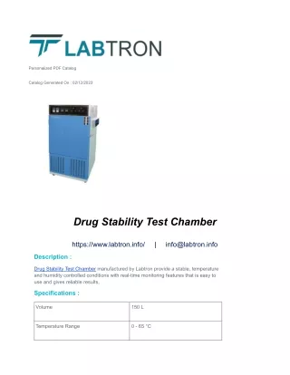 Drug Stability Test Chamber