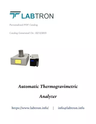 Automatic Thermogravimetric Analyzer