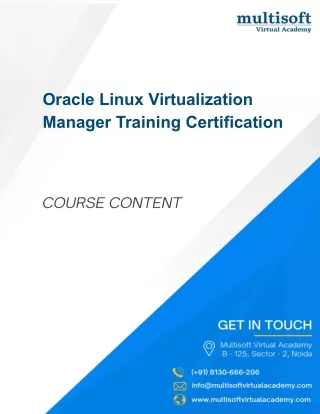 Oracle Linux Virtualization Manager Online Training