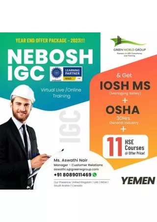 Make Sure Your Career Sails in the Right Direction - Nebosh Course in Yemen with GWG