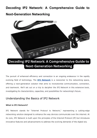 Decoding IP2 Network_ A Comprehensive Guide to Next-Generation Networking