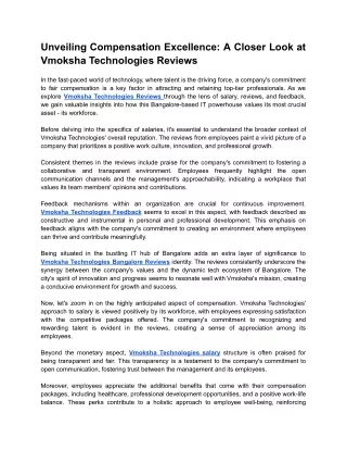 Unveiling Compensation Excellence_ A Closer Look at Vmoksha Technologies Reviews