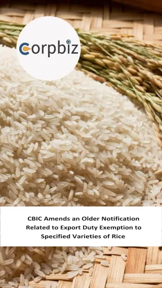 CBIC Amends an Older Notification Related to Export Duty