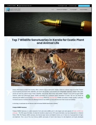 wildlife sanctuaries in Kerala list