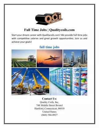 Full Time Jobs | Qualitycoils.com