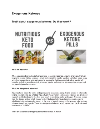 Exogenous Ketones