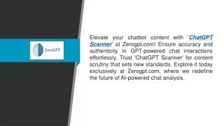 Chatgpt Scanner  Zerogpt.com