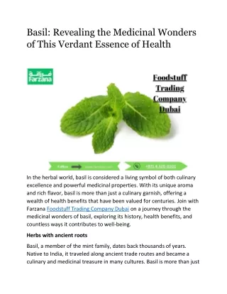 Basil: Revealing the Medicinal Wonders of This Verdant Essence of Health