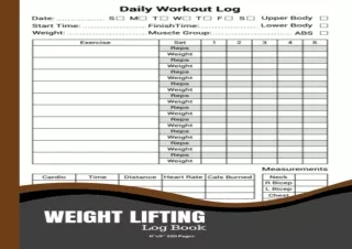 $PDF$/Read❤️/Download⚡️ Weight Lifting Log Book: Workout Log Book/ Daily Fitness and