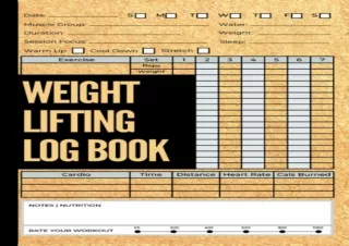 [PDF] Download⚡️ Weight Lifting Log Book: Workout Journal for Men and Women, Exerc