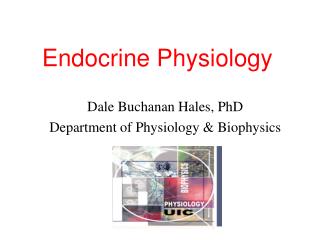 Endocrine Physiology