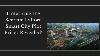 Unlocking the Secrets Lahore Smart City Plot Prices Revealed!