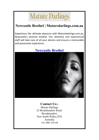 Newcastle Brothel | Maturedarlings.com.au