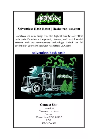 Solventless Hash Rosin | Hashatron-usa.com