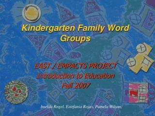 Kindergarten Family Word Groups
