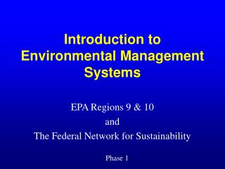 Introduction to Environmental Management Systems