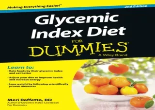 ⚡PDF ✔DOWNLOAD Glycemic Index Diet For Dummies