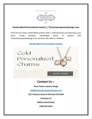 Handcrafted Personalized Jewelry