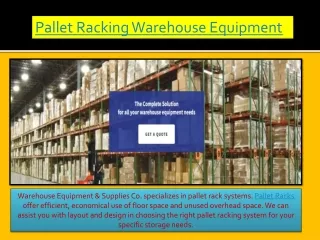 Pallet Racks Warehouse Equipment PPT