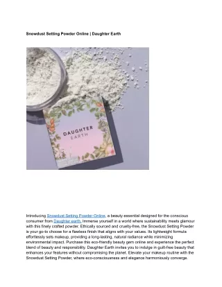 Snowdust Setting Powder Online _ Daughter Earth
