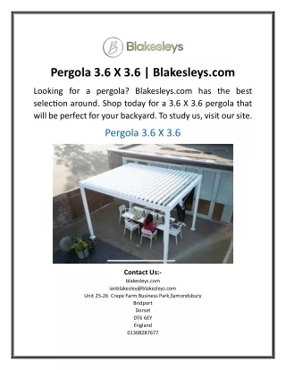 Pergola 3.6 X 3.6 Blakesleys