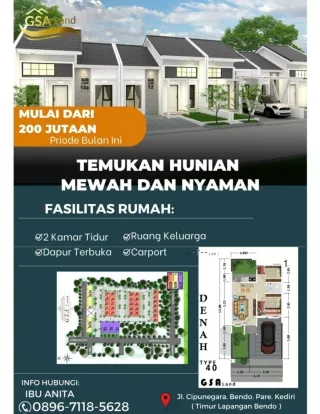 KPR, 0896-7118-5628 Rumah diJual di Kediri GSA Land