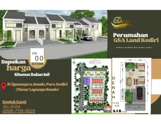 KPR, 0896-7118-5628 Rumah diJual Hari Ini Kediri GSA Land