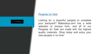 Pergolas for Sale Blakesleys.com