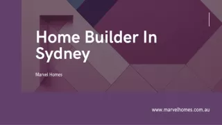 Home Builder In Sydney