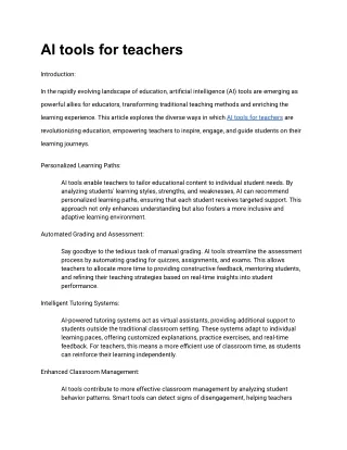 AI tools for teachers