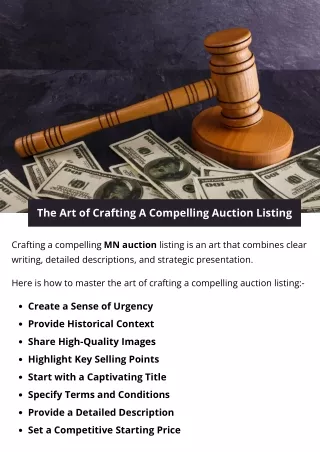 The Art of Crafting A Compelling Auction Listing