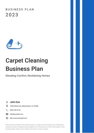 Carpet Cleaning Business Plan Example