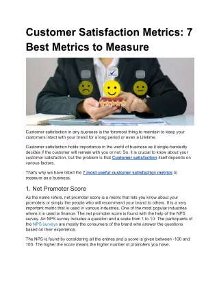 Customer Satisfaction Metrics_ 7 Best Metrics to Measure
