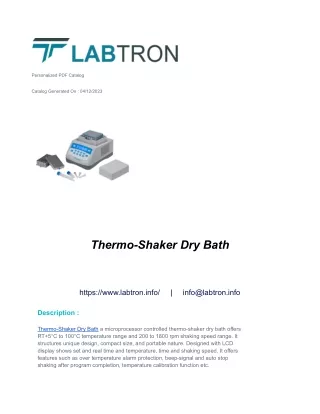 Thermo-Shaker Dry Bath