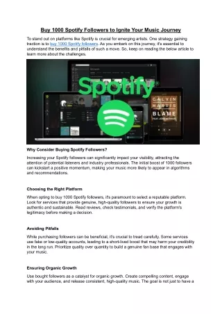 Buy 1000 Spotify Followers to Ignite Your Music Journey