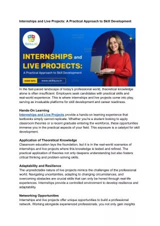 Live Project Opportunities | SkillIQ Lite Program
