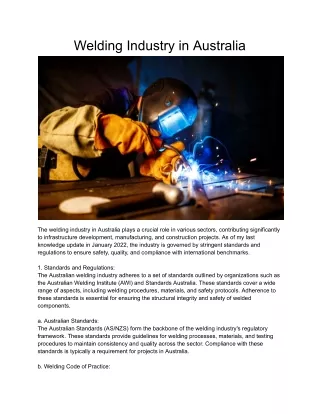 Welding Industry in Australia