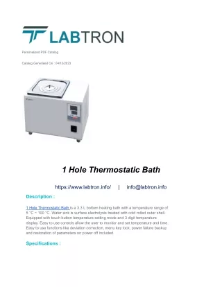 1 Hole Thermostatic Bath