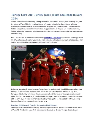 Turkey Euro Cup Turkey Faces Tough Challenge in Euro 2024